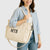 Tote bag velour blanc avec poche