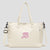 Tote bag velour blanc brodé