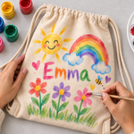 Dessin pour enfant personnalisé sur sac à dos à cordon
