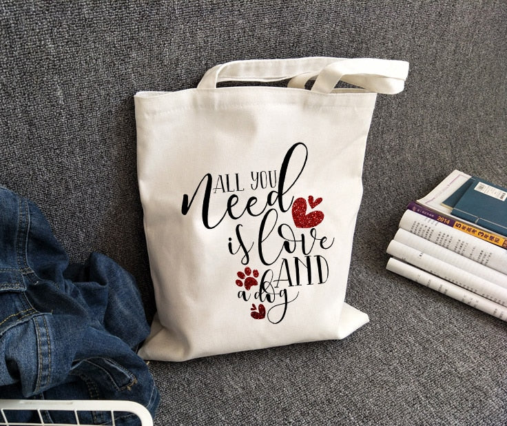 Tote Bag Amour Chien Texte | Maison du Tote Bag