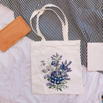 Tote Bag à Fleurs Bleues Composées | Maison du Tote Bag