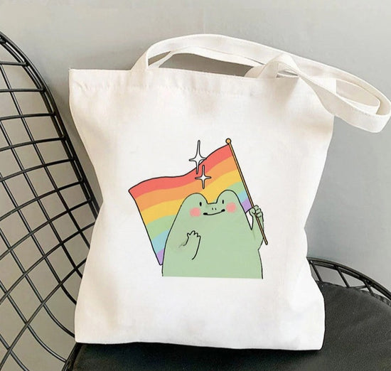 Tote Bag LGBT Grenouille Coloré | Maison du Tote Bag