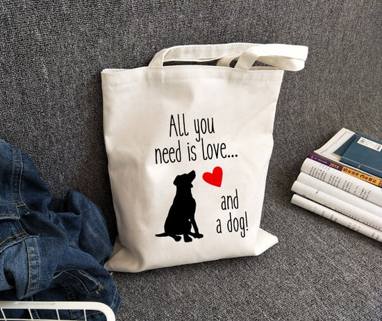 Tote Bag Love Dog Texte | Maison du Tote Bag