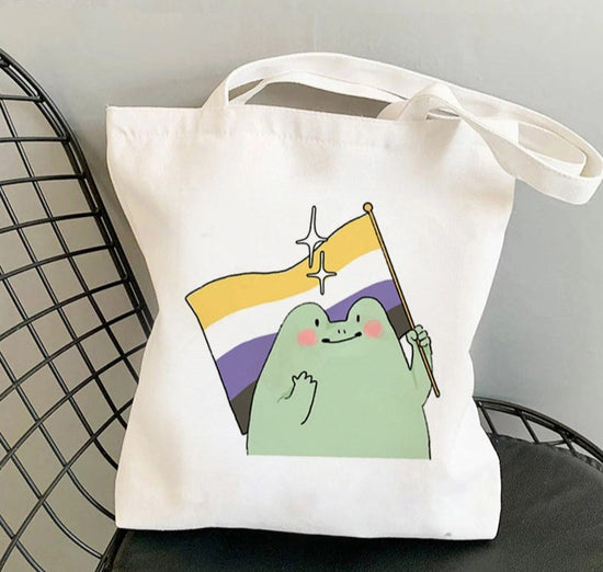 Tote Bag Grenouille Drapeau LGBT | Maison du Tote Bag