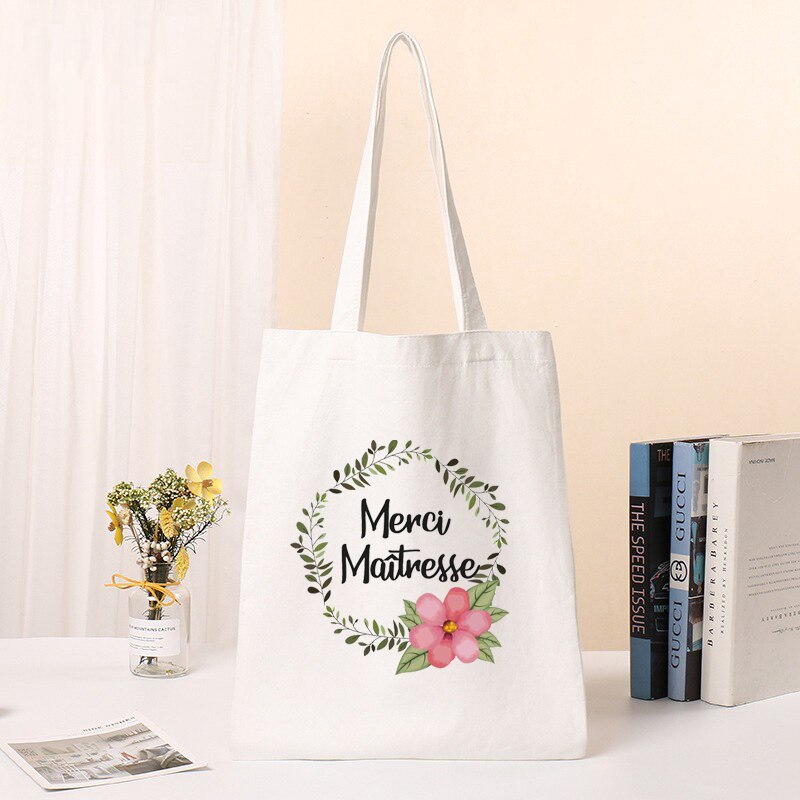 Tote Bag Merci Maitresse & Fleur | Maison du Tote Bag